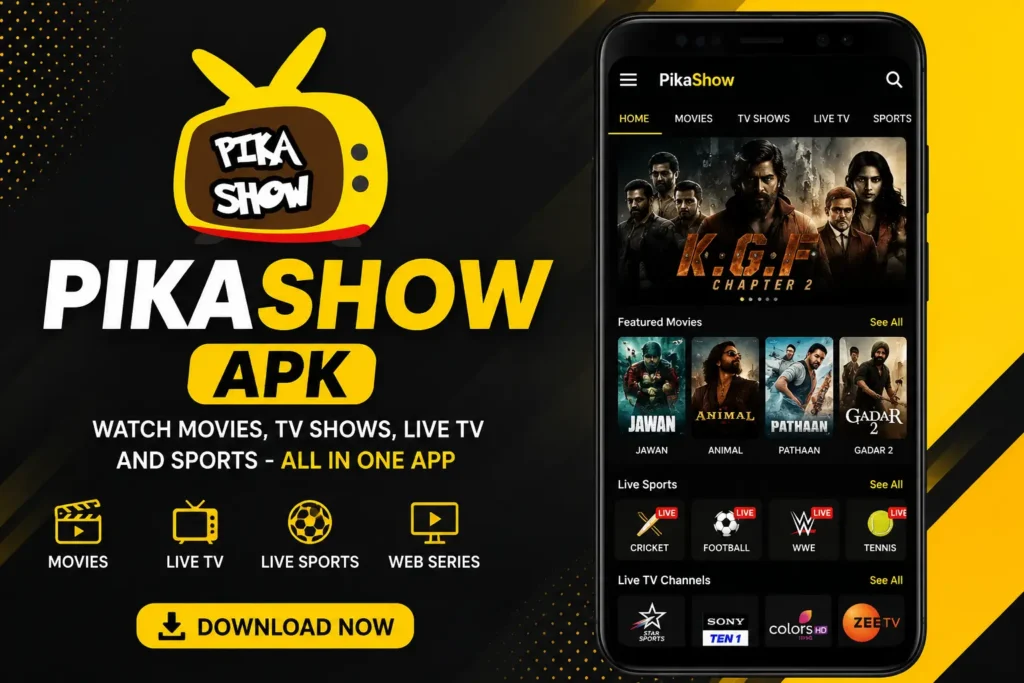 Pikashow APP download V93 – Free Movies, Live TV & Sports Streaming for Android (2026) 2 PikaShow APK Download v9.3.0