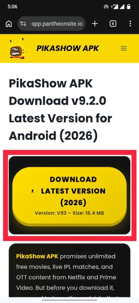 Pikashow APP download V93 – Free Movies, Live TV & Sports Streaming for Android (2026) 3 PikaShow APK Download