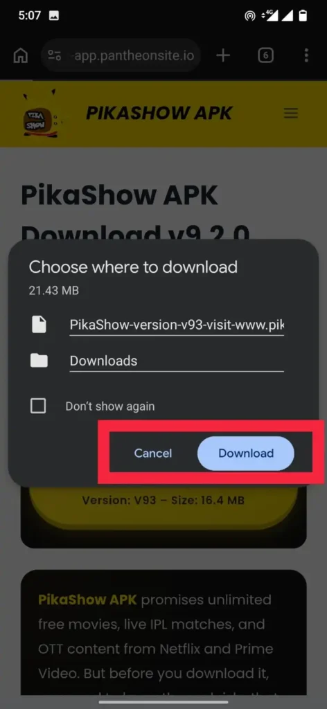 Pikashow APP download V93 – Free Movies, Live TV & Sports Streaming for Android (2026) 4 download PikaShow APK latest version